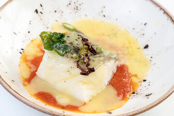 Confit cod with potato PilPil