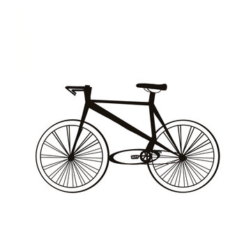 Black white illustration of bicycle..