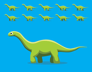 Animal Animation Sequence Dinosaur Apatosaurus Walking Cartoon Vector