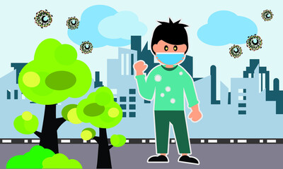 Protective face mask against and stop corona virus,Covid-19.