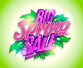 Obraz premium Big spring sale vector banner template