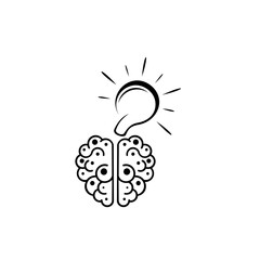 Icons brain and light bulb. Innovation and solution, vector illustration.