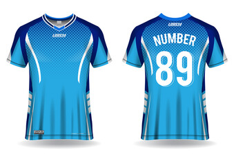 Soccer jersey mockup. t-shirt sport design template, uniform front and back view.