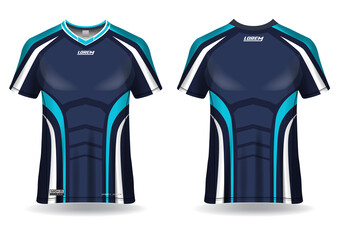 Jersey mockup. t-shirt sport design template, uniform front and back view.