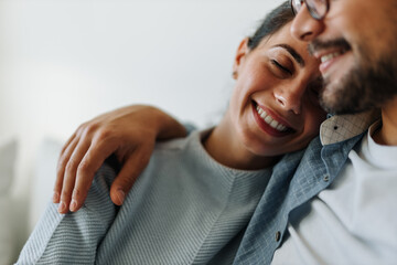 Couple spending day at home, together.