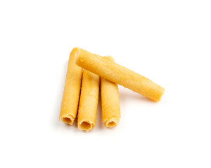 Crunchy Wafer Sticks Isolated on White Background