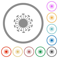 Corona virus flat icons with outlines