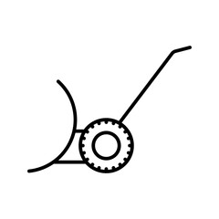 Simple vector icon on the theme of snow removal. The hand scraper shovel icon is presented