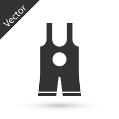 Grey Wrestling singlet icon isolated on white background. Wrestling tricot. Vector.