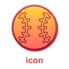 Gold Baseball ball icon isolated on white background. Vector.