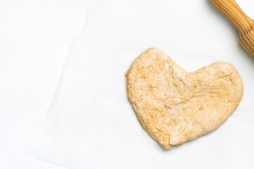 Valentine's day pizza dough handmade