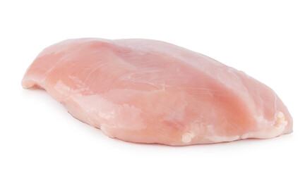 raw chicken breast fillets close up isolated on white background