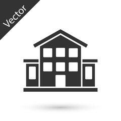 Grey House icon isolated on white background. Home symbol. Vector.