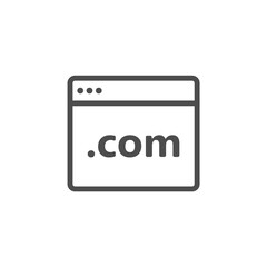 Domain name registration icon. Vector illustration.