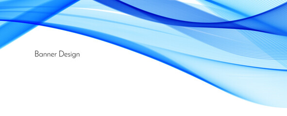 Modern blue motion flowing wave banner background