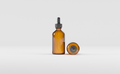 Dropper Bottle Mockup 3D Illustration - Two Bottles