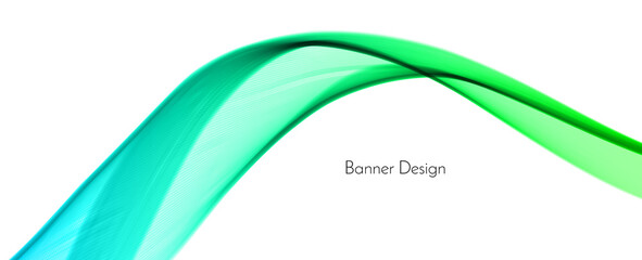 Stylish green wave banner decorative background