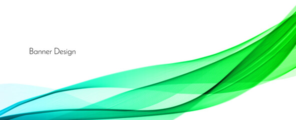 Stylish green wave banner decorative background