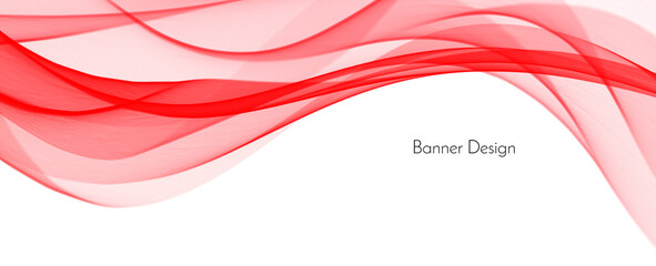 Abstract modern red wave banner vector background