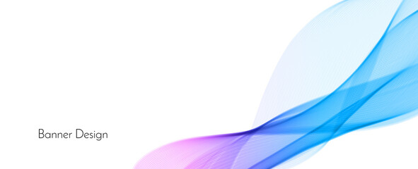 Modern blue motion flowing wave banner background