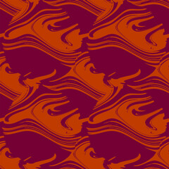 Fototapeta premium Seamless vector pattern. Abstract burgundy and orange background. For clothing, design, fabric, template.