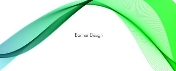 Stylish green wave banner decorative background