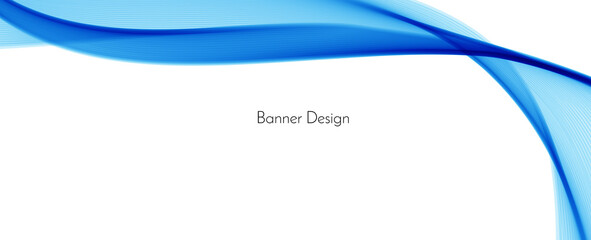 Modern blue motion flowing wave banner background
