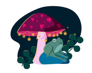 Cute loving frog valentine's day
