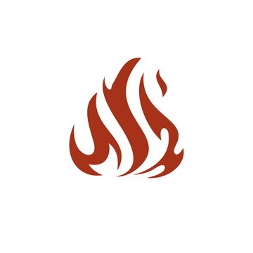 recommend clip art: Red Fire flame logo vector design, bonfire Illustration icon isolated on white background