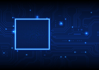 Digital technology blue background concept with technology line light effects, abstract tech, illustration vector for graphic design