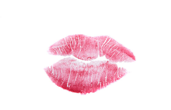 lipstick imprint isolated