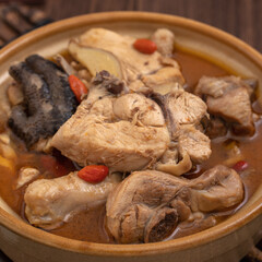 Taiwanese food - Homemade delicious sesame oil chicken soup