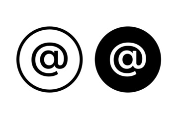 Mail vector icon. E-mail icon. Envelope illustration. Message, Social email circular button isolated on white. Symbol, logo, sign vector illustration. Editable stroke and flat design style for web