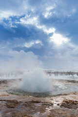 Geysir Strokkur Island Winter