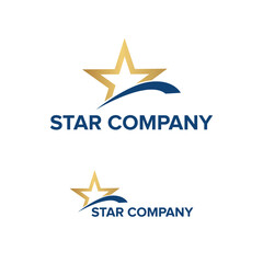 Flat Star Logo Design Vector Illustration Design