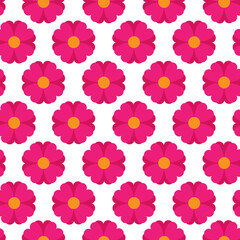 This is a seamless pattern of flowers on a white background. Vector wrapping paper.