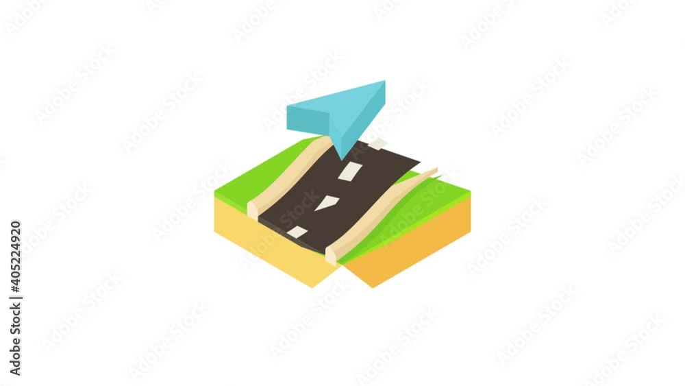 Poster pointer on road map icon animation best object on white background