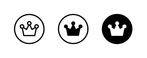 Crown Icon set isolated on white. Crown, queen, king, icons button,vector, sign, symbol, logo, illustration, editable stroke, flat design style linear pictogram