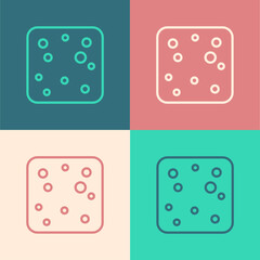 Pop art line Beer bubbles icon isolated on color background. Vector.