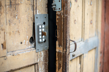 combination lock on the entrance door