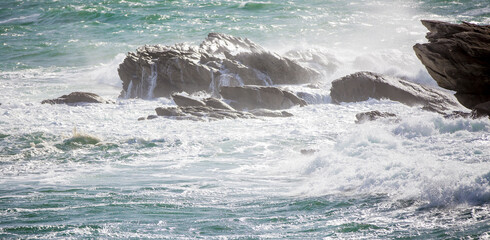 Tempête sur la côte sauvage à Quiberon
