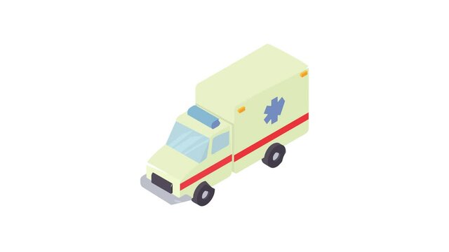 Ambulance icon animation best object on white background