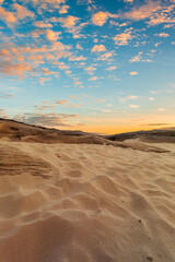 A beautiful sunset in the desert Sunset sand dunes