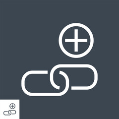 Link Building Related Vector Glyph Icon. Isolated on Black Background. Vector Illustration.