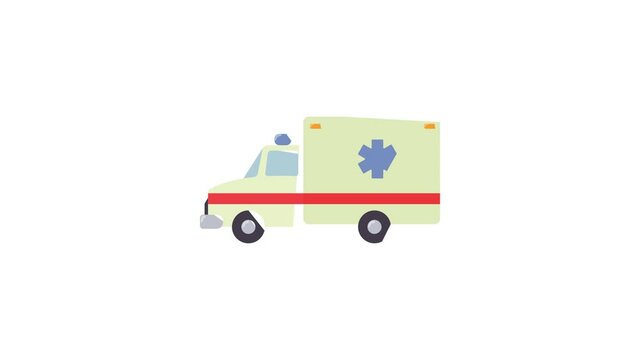 Ambulance icon animation best object on white background