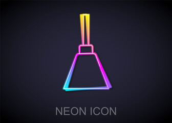 Glowing neon line Chandelier icon isolated on black background. Vector.