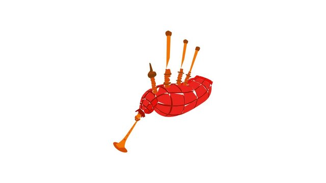 Bagpipes icon animation best object on white background
