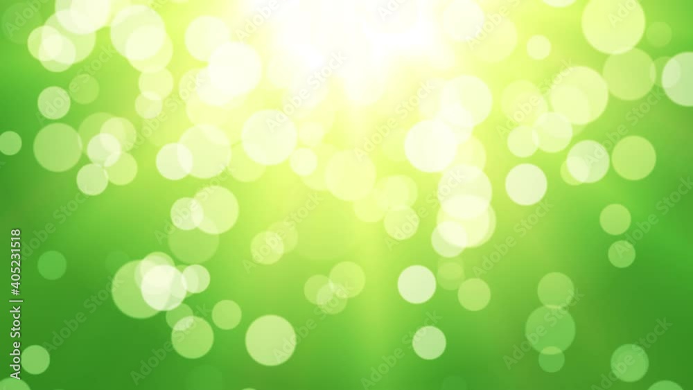 Wall mural abstract animated background with falling particles on green background
