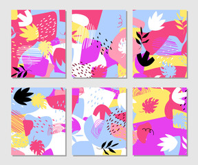 Fototapeta na wymiar Abstract colorful trendy style floral background.