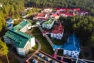 Obrazy na Plexi  View from the height of the Autumn sanatorium Ruzhansky in Belarus